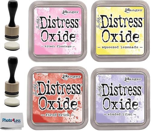 Ranger Tim Holtz - Juego de 2 herramientas y 4 espumas de mezcla de tinta, juego de 2 herramientas y 4 espumas (lila sombreado + ladrillo cocido +