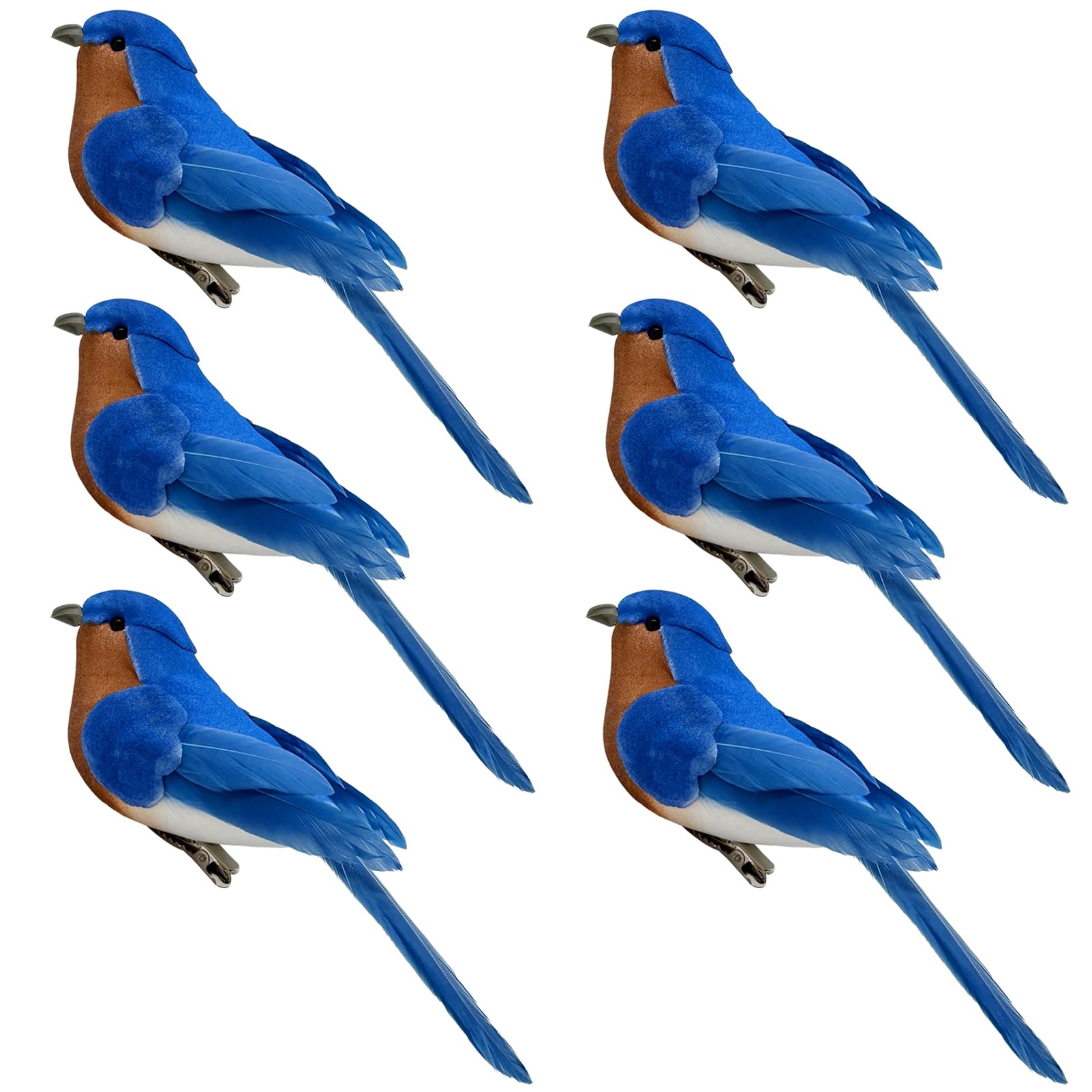 Amazon.com: Artificial Blue Birds Realistic 6 Pack Clip on