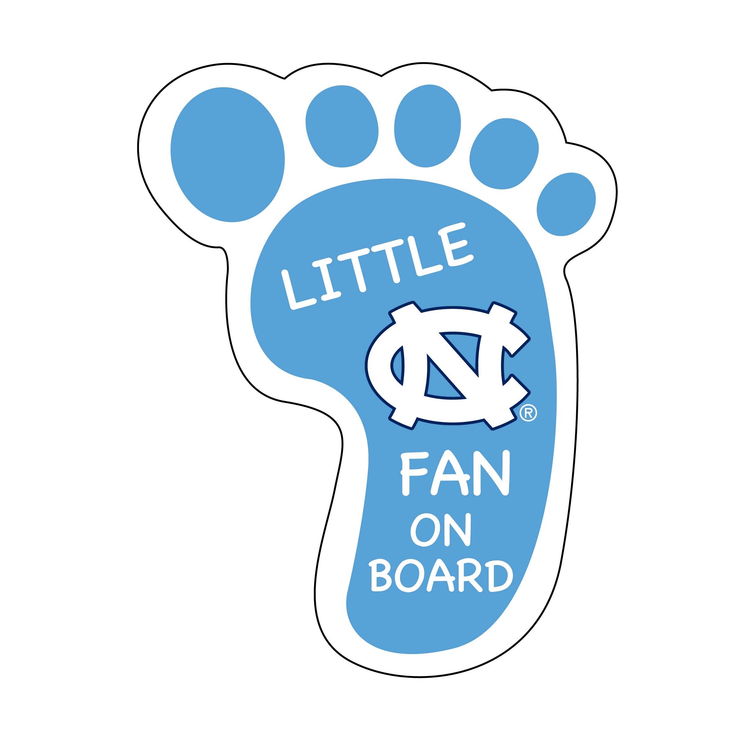 UNC Tar Heels Little Fan Footprint Magnet Officially Licensed Collegiate Product