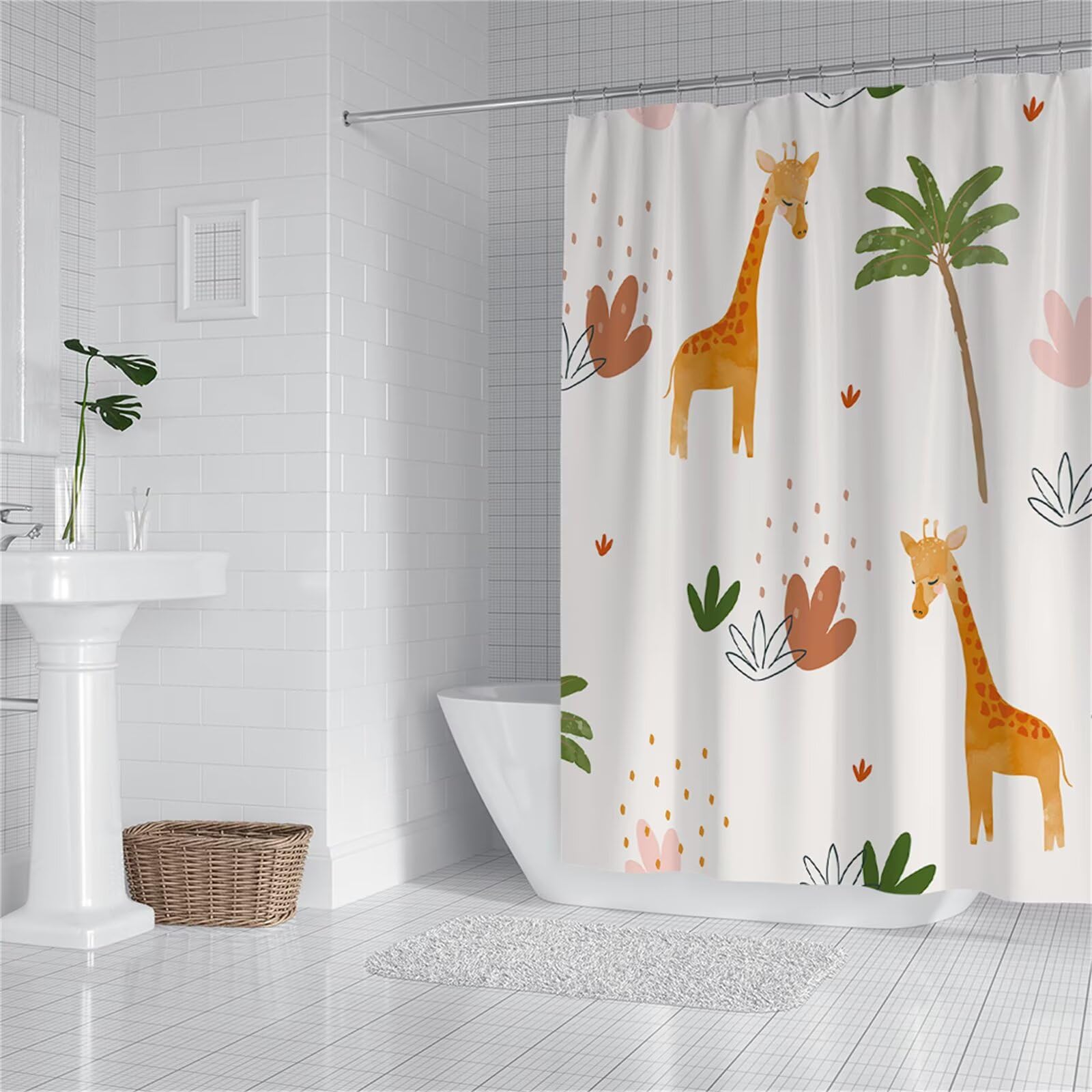 Rideau Douche Anti-Collage 120x120 Imperméable avec Ourlet Lesté yl-635