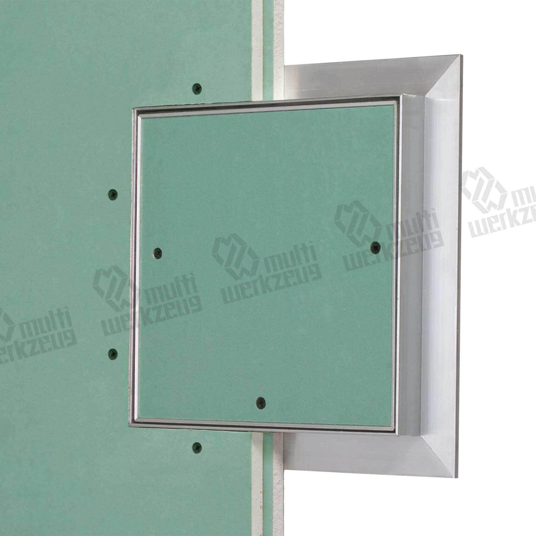 Revisionsklappe Trockenbau 400 x 500 mm – Revisionstür - Wartungsklappe mit 25 mm imprägnierter GK-Einlage und Druckverschluss – aus korrosionsbeständigem Aluminium – befliesbar – MW multi werkzeug