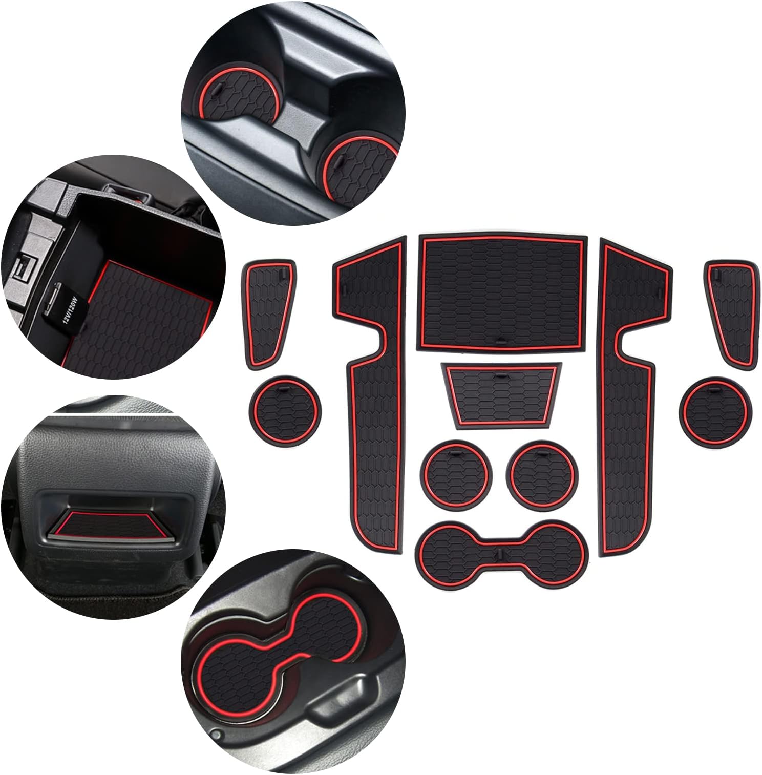 YEE PIN Door Slot Pad Rubber Mats Compatible with Toyota Corolla E210 2019-2021 Car Interior Accessories Water Cup Storage Box Non Slip Mat