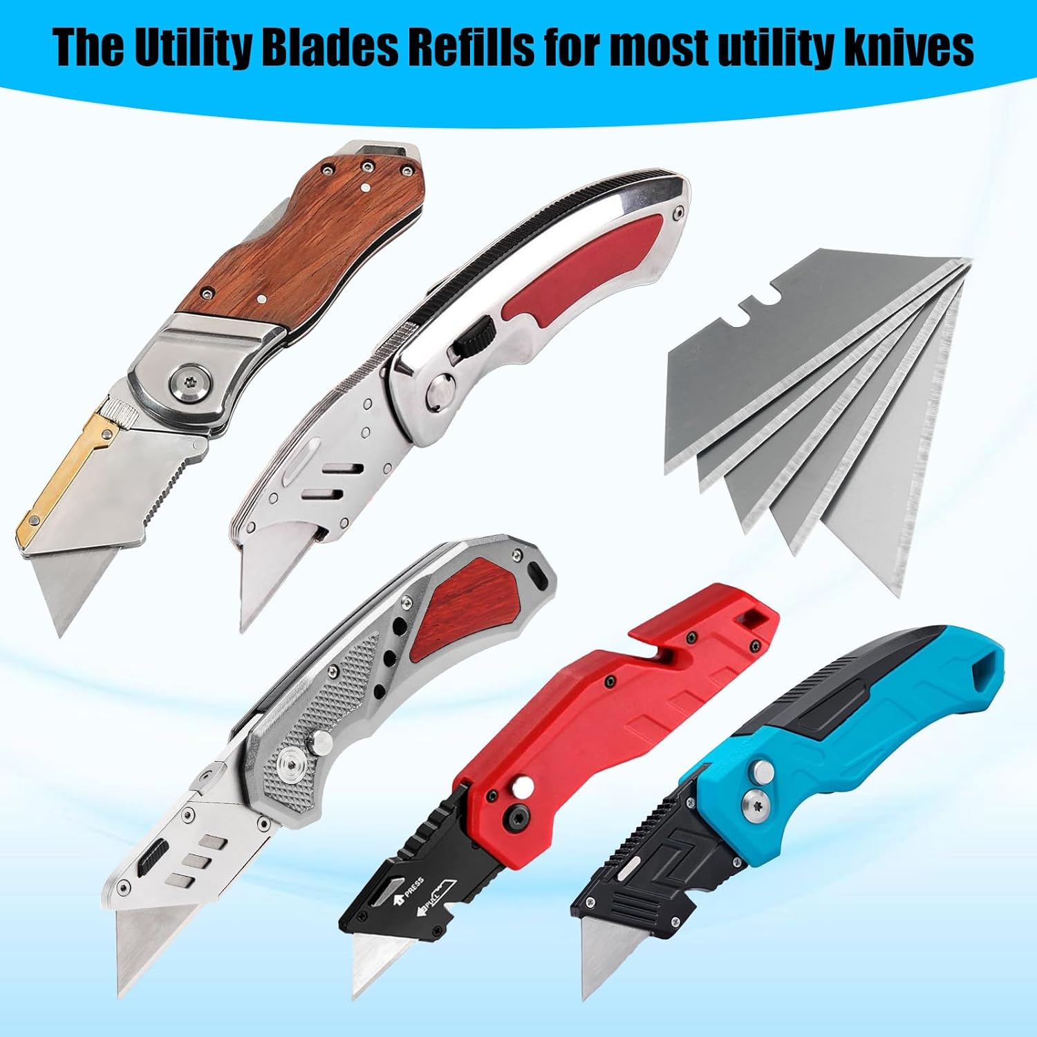 100 Pack Utility Knife Blade for Box Cutter Razor Blades, Utility Knife Replacement, Sharp And Durable Refills Knife
