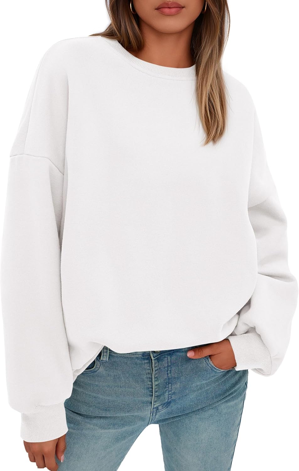 PRETTYGARDEN Sweatshirts for Women Oversized Crewneck Ribbed Fleece Pullover Long Sleeve Top 2025 Fall Winter Fashion Outfits