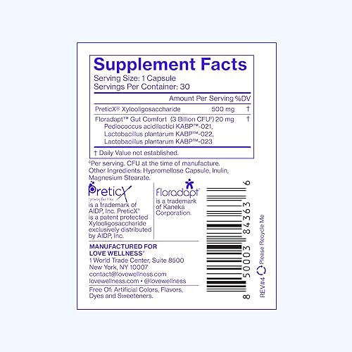 Miniatura 6 de Love Wellness Suplemento de enzimas digestivas y probióticos intestinales  30 cápsulas  Ayuda a apoyar el intestino, la digestión saludable y el