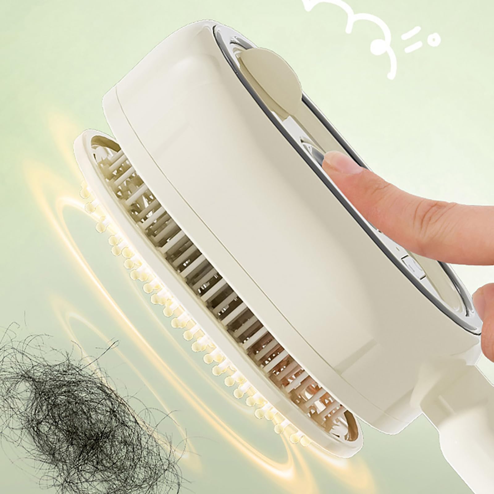 Générique Brosse À Vapeur Électrique, Fer À Lisser À Vapeur Rechargeable avec Spray, Peigne Démêlant Antistatique 3 en 1 Et Massage À Coussin d'air, Outil De Coiffure Portable sans Fil