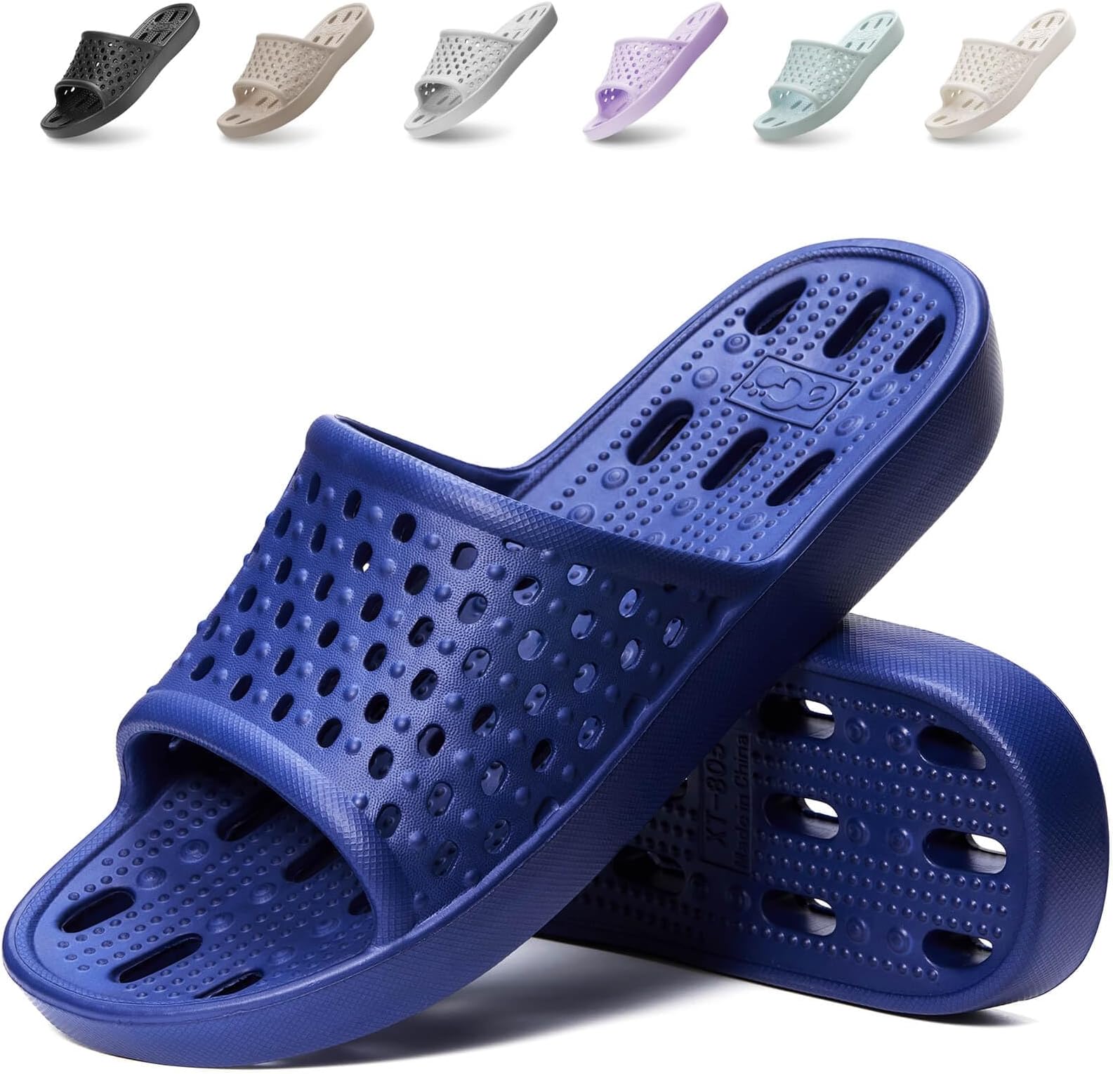 Shower Shoes Men Quick Drying Women Shower Sandals Non-Slip Comfortable House Slippers Bathroom Hotel Flip Flops Slides With Students Gym