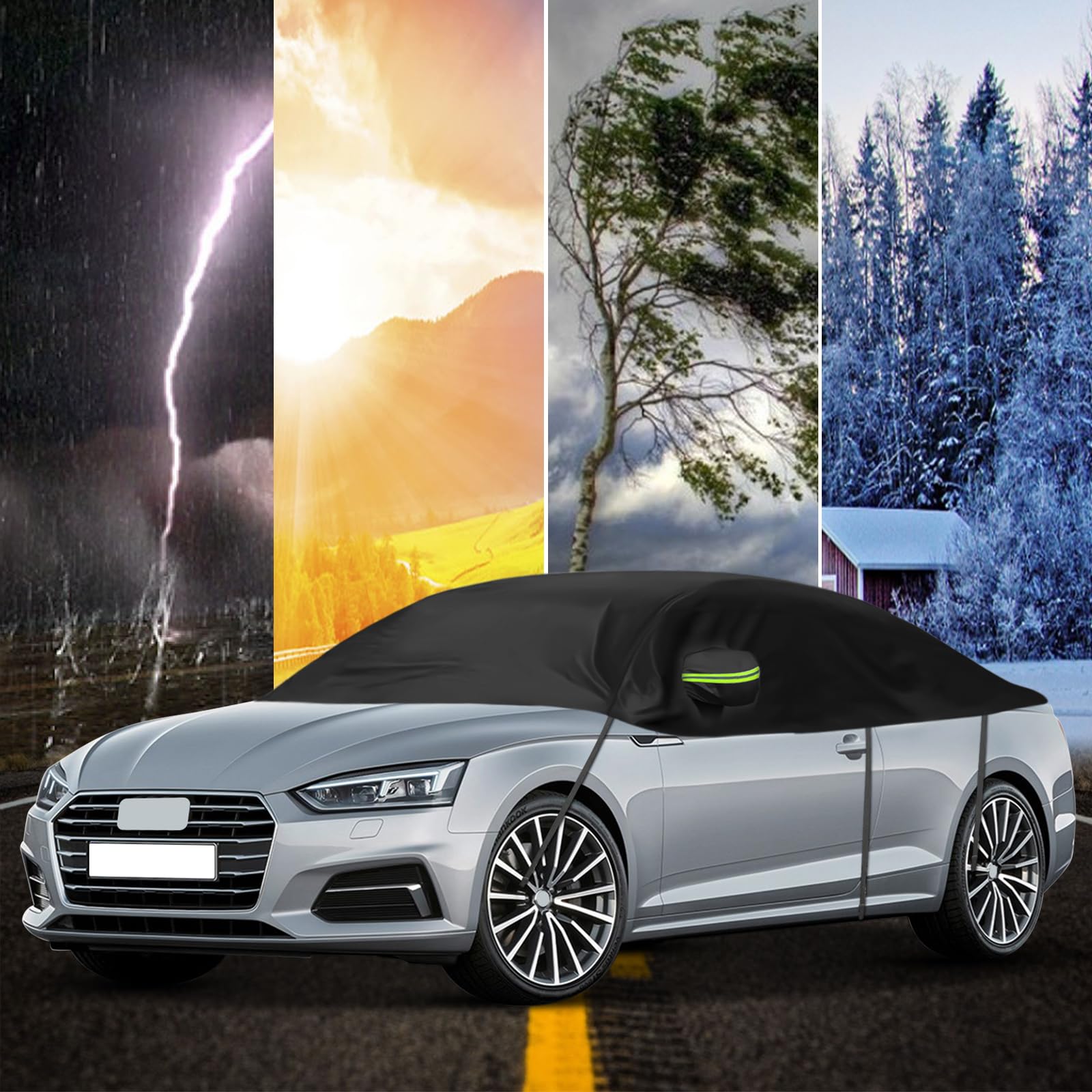 Autoabdeckung Ersatz für Audi A5/S5/RS5 Cabriolet, Halbgarage Schwarz