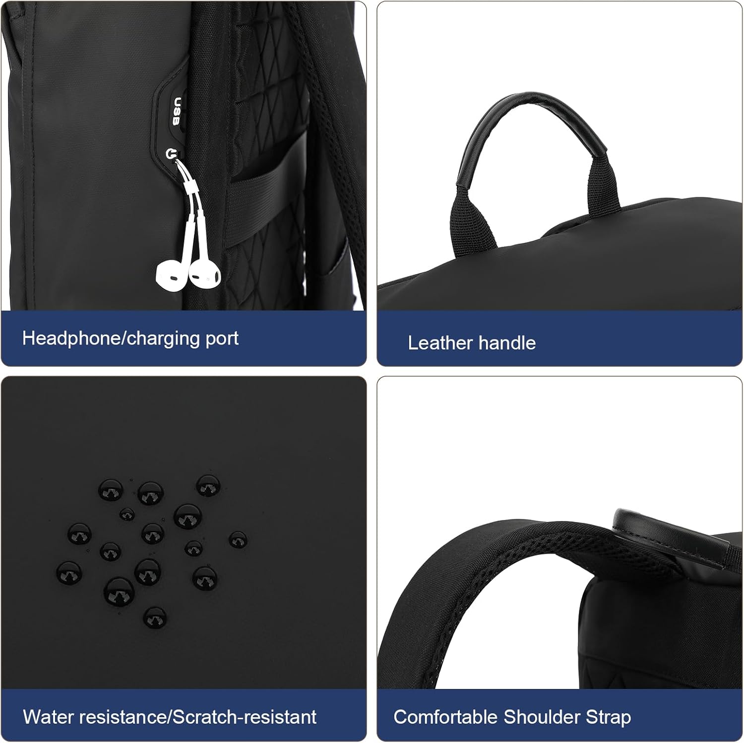 AUGUR Slim Backpack for Men 17 inch Laptop Backpack Computer Notebooks Lightweight Water Resistant Backpacks For Travel/Business/Work