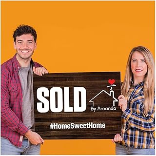 Real Estate Sold by Sign, Testimonial Sign, Home Sweet Home Sign, Realtor Marketing props, Real Estate Gift for Clients, Real Estate Personalized Sign, Real Estate Sold Signs, Size 24x18 and 36x24