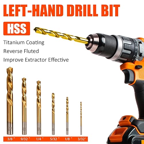 Miniatura 4 de Juego de 11 extractores de tornillos, broca izquierda y extractor de pernos, fácil de quitar, tornillos y tuercas dañados, juego de extractor de