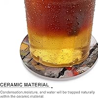 Vista 4 de París - Juego de 4 posavasos para bebidas, 4 pulgadas, románticos, estilo francés, torre Eiffel, absorbentes, de cerámica de diatomita, para mesa