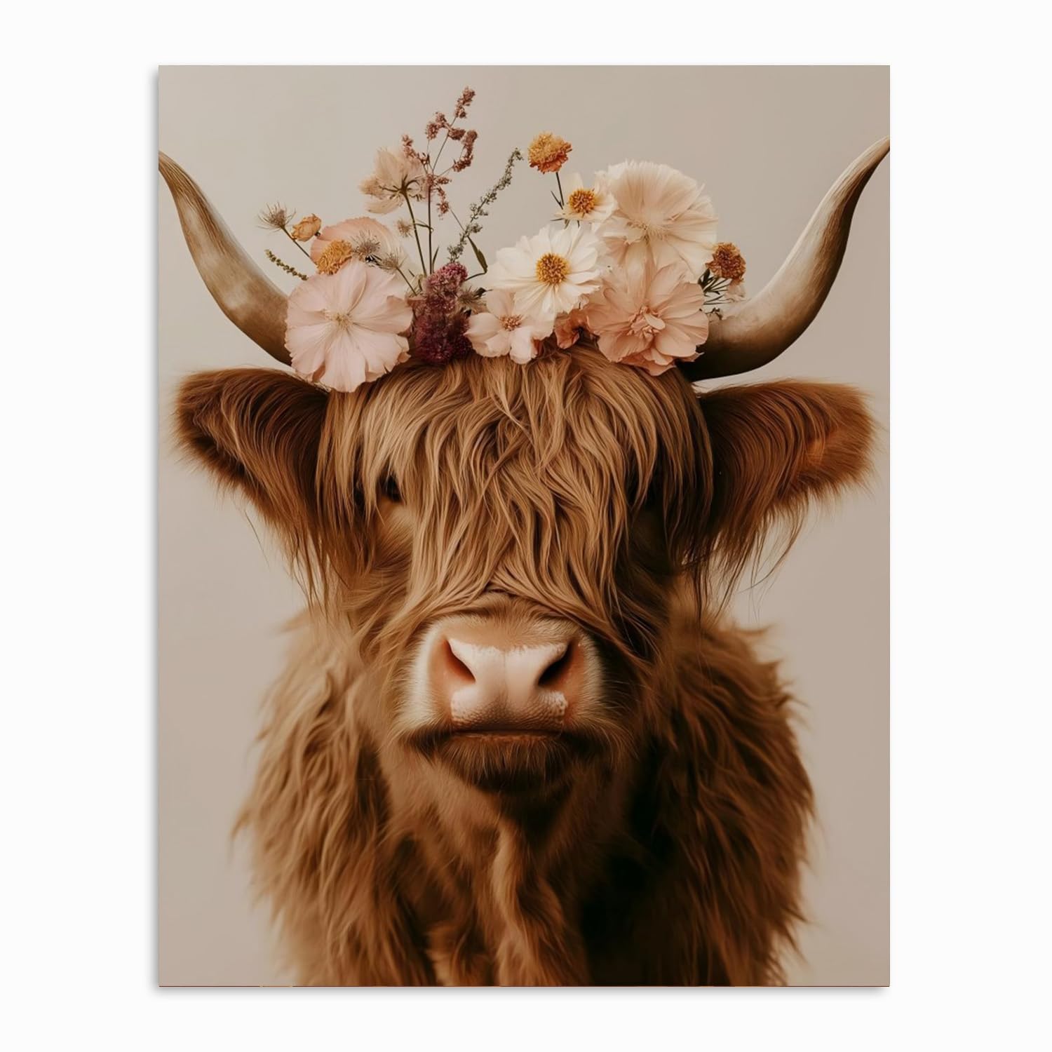 GOUGOUFAFA Highland Cow Paint by Numbers for Adults, Highland Cow Painting by Numbers for Adults, Adult Paint by Numbers Canvas Advanced Acrylic Paint Kit for Gift Home Wall Decor 16x20in