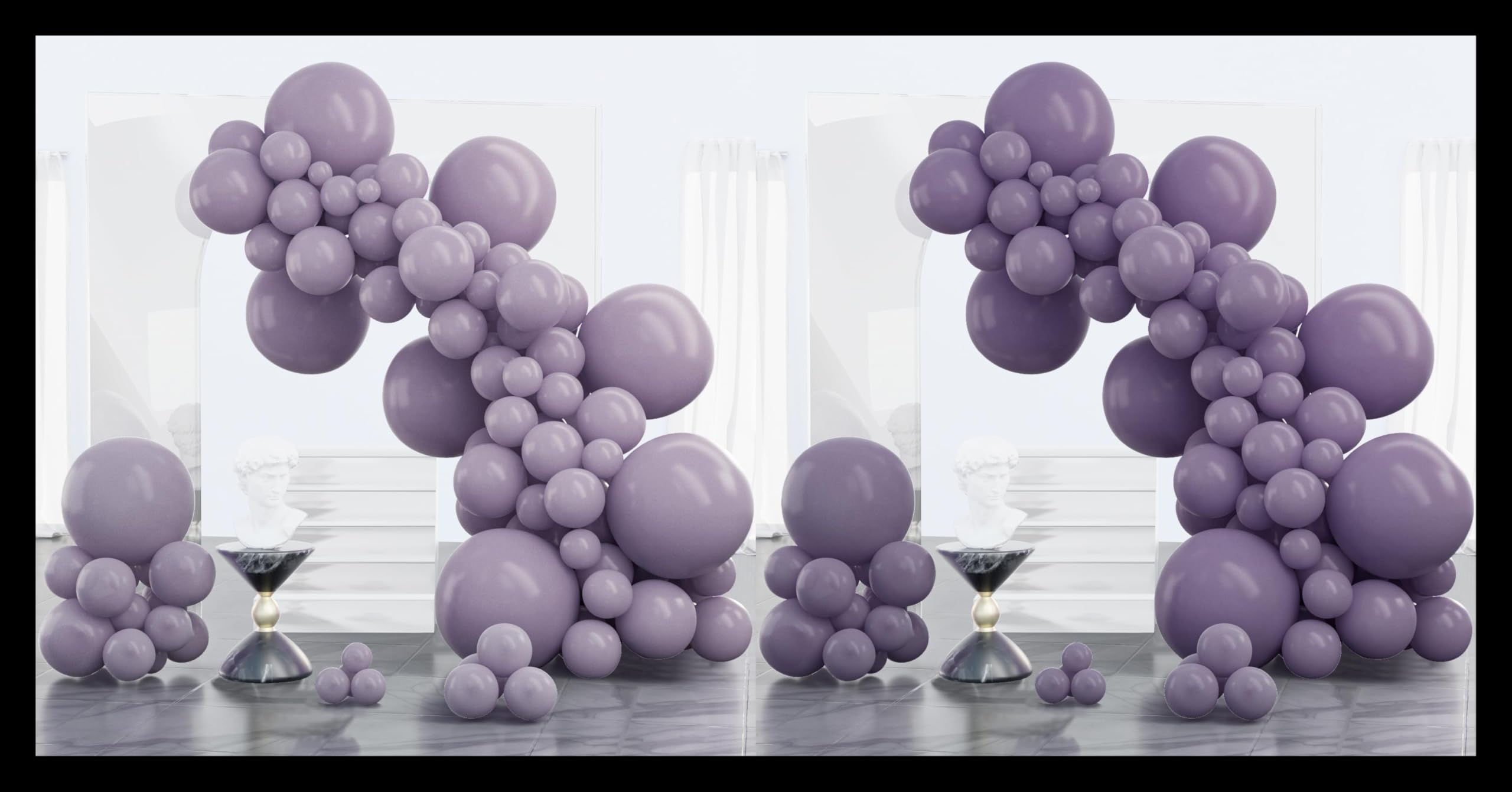 PartyWoo Faded Purple Balloons 100 pcs and PartyWoo Dusty Purple Balloons 100 pcs