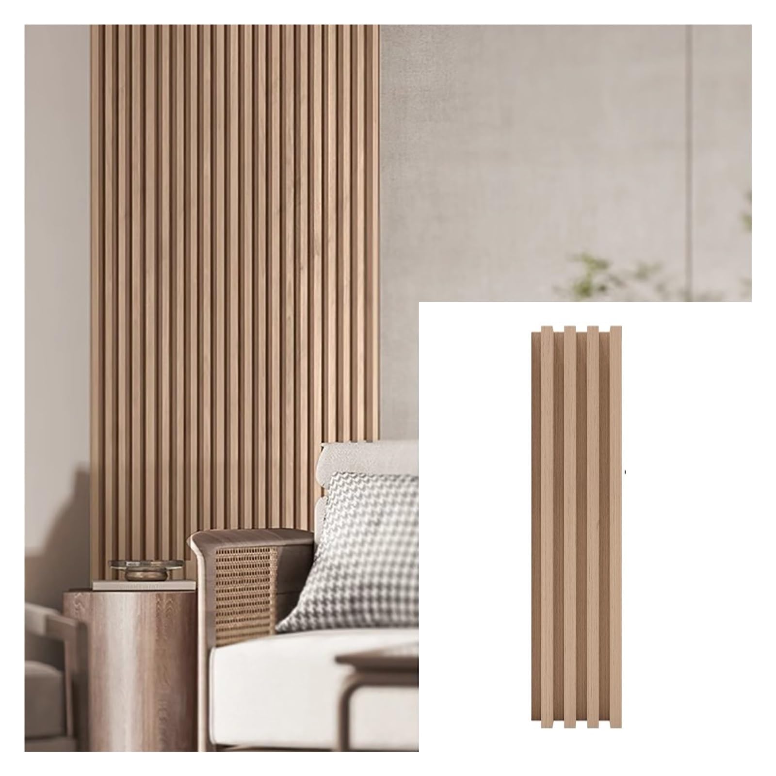 Wodoodporne pionowe drewniane panele ścienne, 8 sztuk, nowoczesne czarno-białe panele dekoracyjne do ścian telewizora/salonu/gabinetu, panele ścienne z rowkowaną teksturą 3D (#5,210 cm/69
