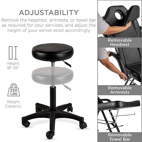 Miniatura 5 de Nueva camillasilla de masajes para barberías tratamientos de belleza faciales tatuajes equipo para salón incluye banquito