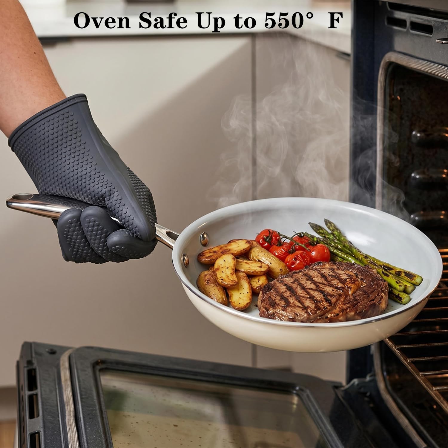 Patelnie ceramiczne nieprzywierające Cookersway: 3 sztuki patelni nieprzywierających 20,3 cm + 24,1 cm + 27,9 cm - Zdrowe patelnie do jajek - Bez PTFE, PFOA, PFAS
