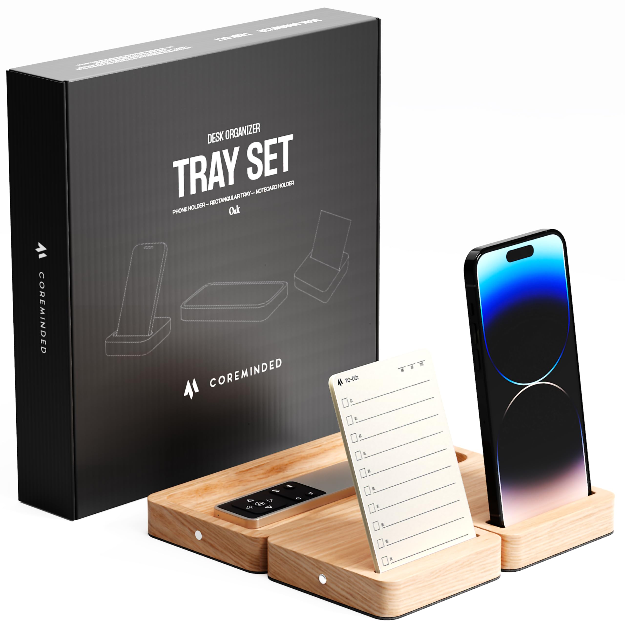 Snapklik.com : Modular Office Desk Organizer Tray Set - Solid Wood Desk ...