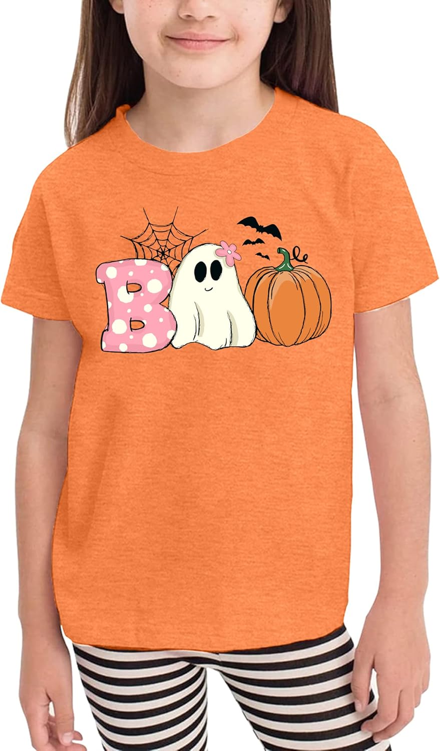 Kids Halloween Boo Shirt Toddler Boys Girls Cute Fall Pumpkin T Shirt Ghost Holiday Boos Short Seleve Tee Tops - Image 3
