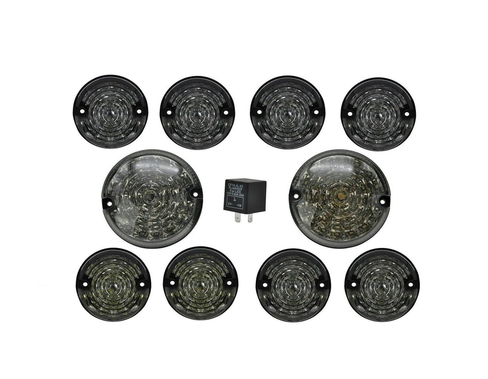 Antiniebla 10 Luces Antiniebla Delanteras Y Traseras Con Luz De Marcha Atrás LED Ahumada Para Land Para Rover Para Defender 90/110 Para Range Para County