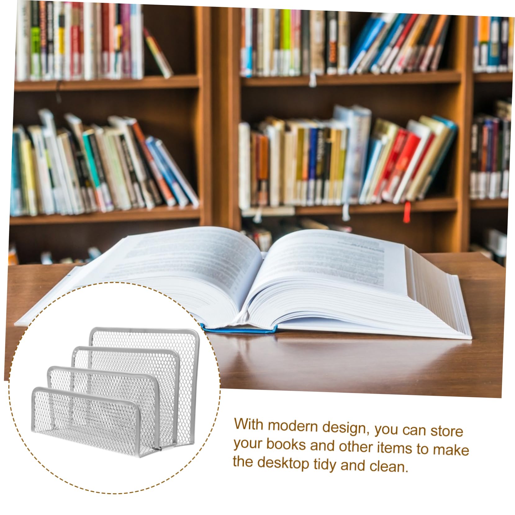 Operitacx 4pezzi Supporto Libri Metallico Da Scrivania Con Scomparti Organizzatore Riviste Per Ufficio e Studio Design Elegante e Leggero Per Casa e Ufficio