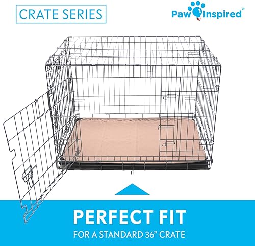 Miniatura 5 de Paw Inspired Forros lavables para jaulas de perros (paquete de 2), a prueba de fugas, almohadillas antideslizantes para perreras de 36 pulgadas,