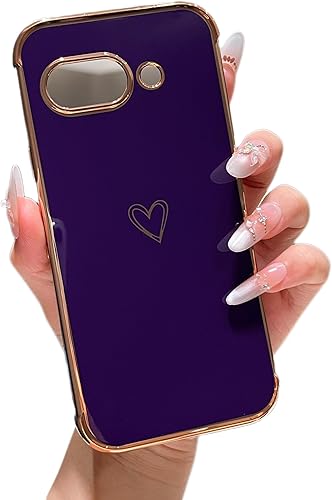 Vista 65 de ZTOFERA Funda diseñada para Samsung Galaxy A13 5G/Galaxy A04S, bonito borde chapado con patrón de corazones de amor con protección para lente