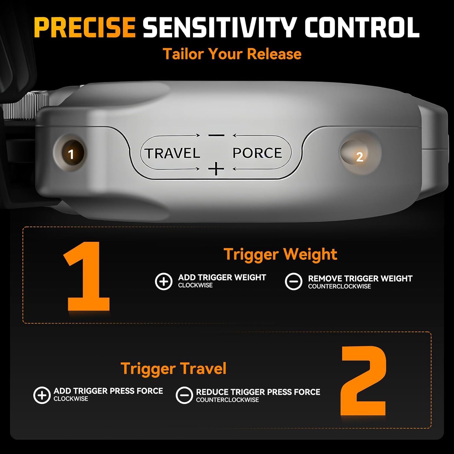 Bow Release for Compound Bow, Archery Release Trigger with Wrist Straps and Adjustment Wrench, Aluminum Alloy Compound Bow, 3/4 Finger Thumb Release Hold up to 200lbs