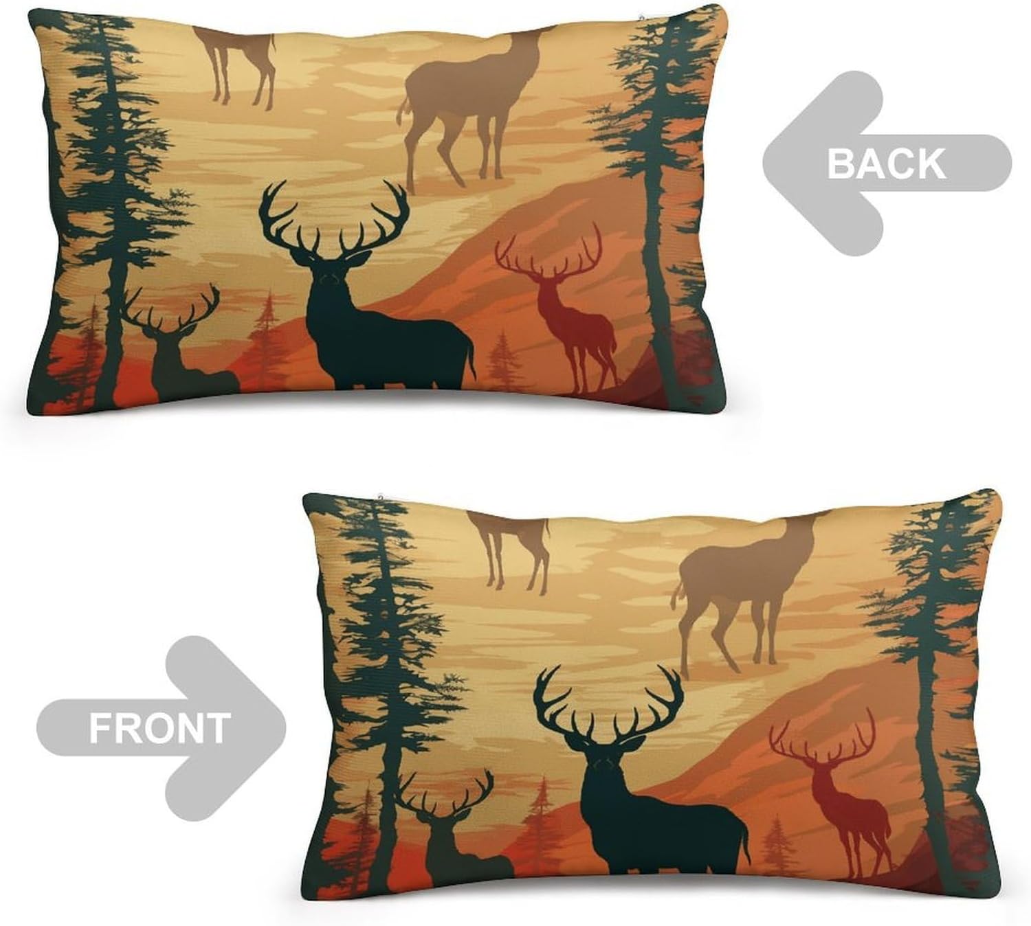 Deer Show Pillow Cases Queen Size Set of 1 Soft Comfortable Throw Pillows Covers Decorative Pillowcase with Zipper Bed Cushion Covers for Couch Sofa Bedroom 8"x12"
