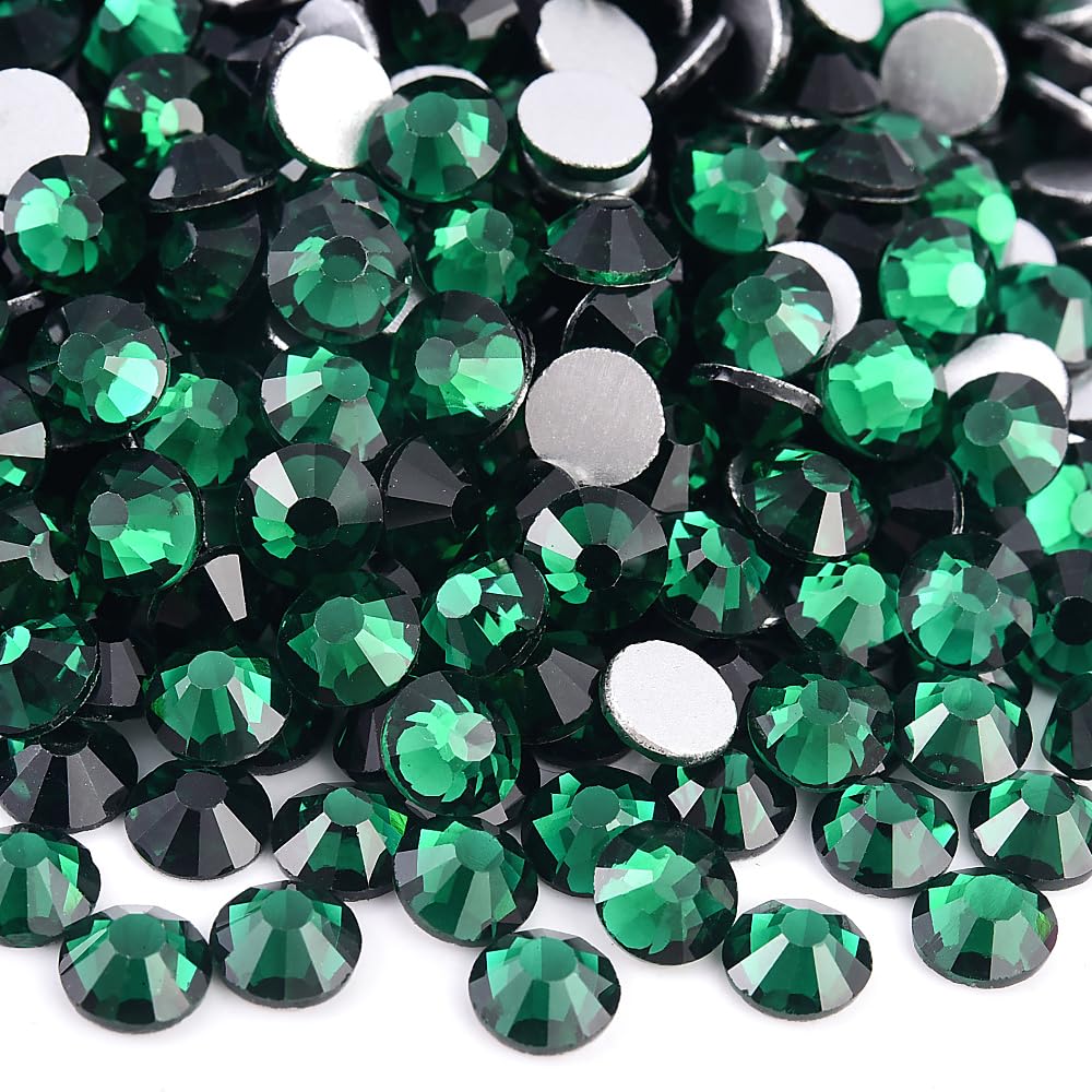 Glue Fix Flat Back Rhinestones for Shoes Emerald SS16 1440pcs