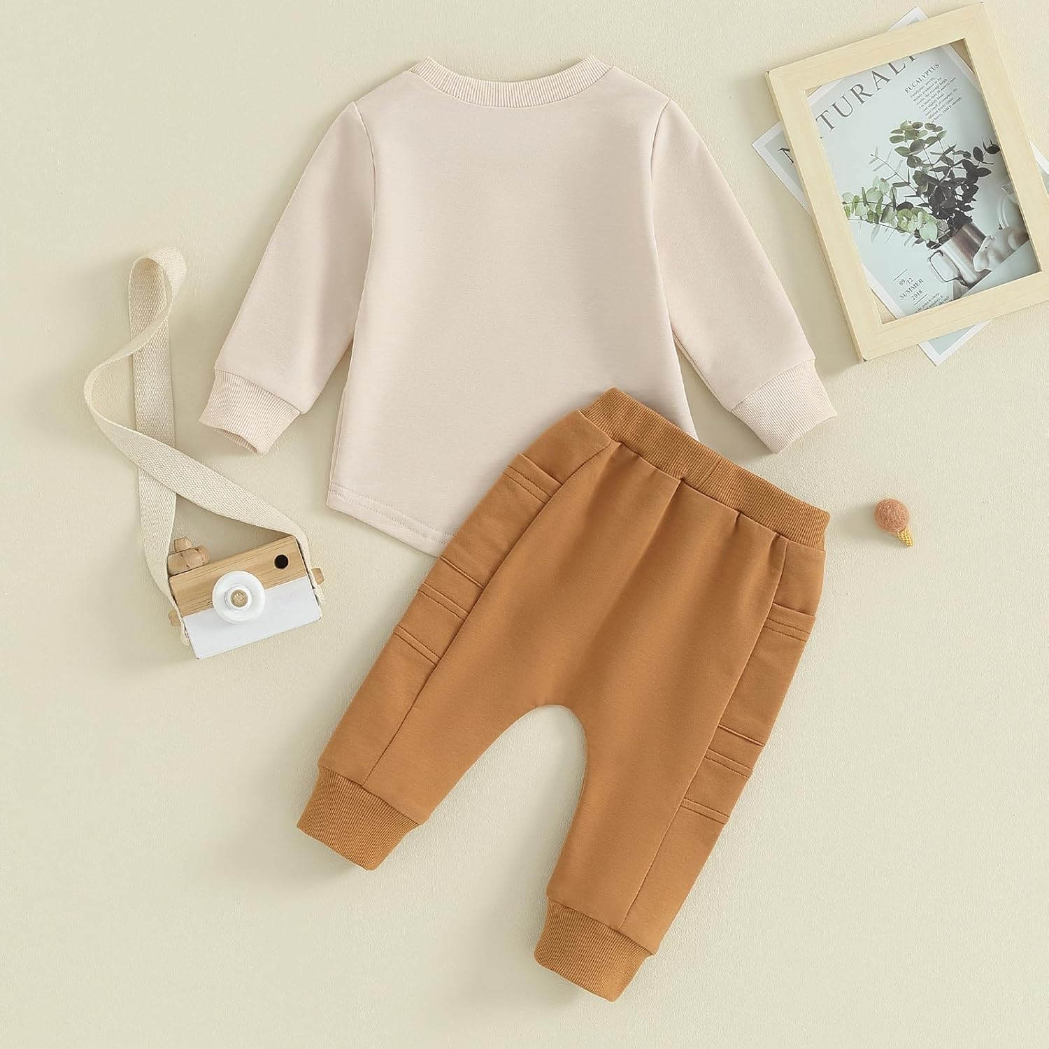 Kuriozud Toddler Baby Boy Fall Winter Clothes Long Sleeve Crewneck Pullover Sweatshirt Jogger Pants Set 2 Piece Outfit - Image 3