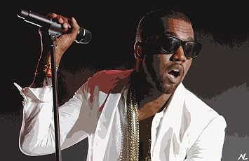 Kanye West Illustration - Rapper Musician Rap Hip Hop Yeezy Pop Art Home Decor Poster Print 11x17 inches