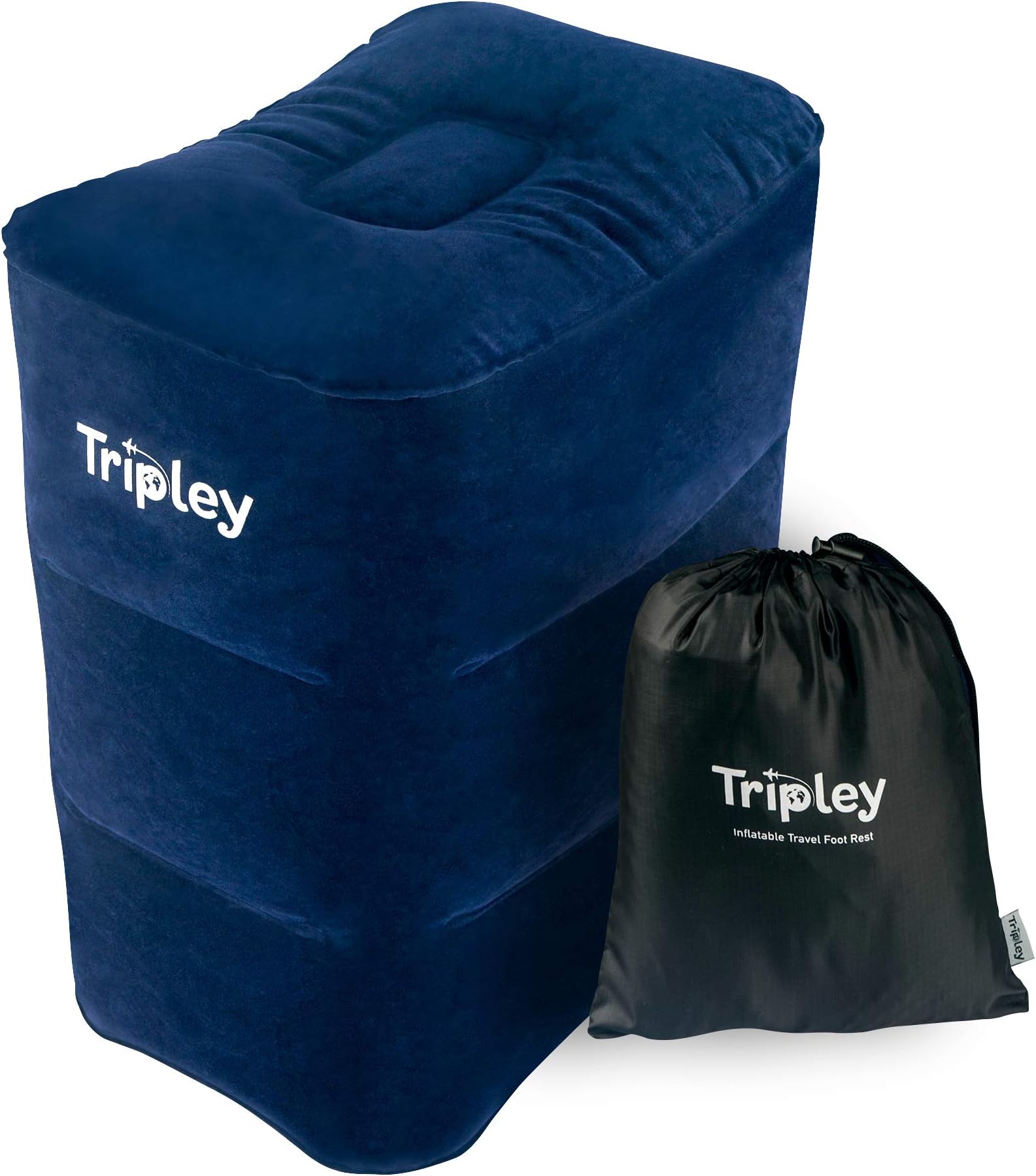 Tripley Foot Rest Travel Pillow - Large Inflatable Footrest for Airplanes, Cars, Home