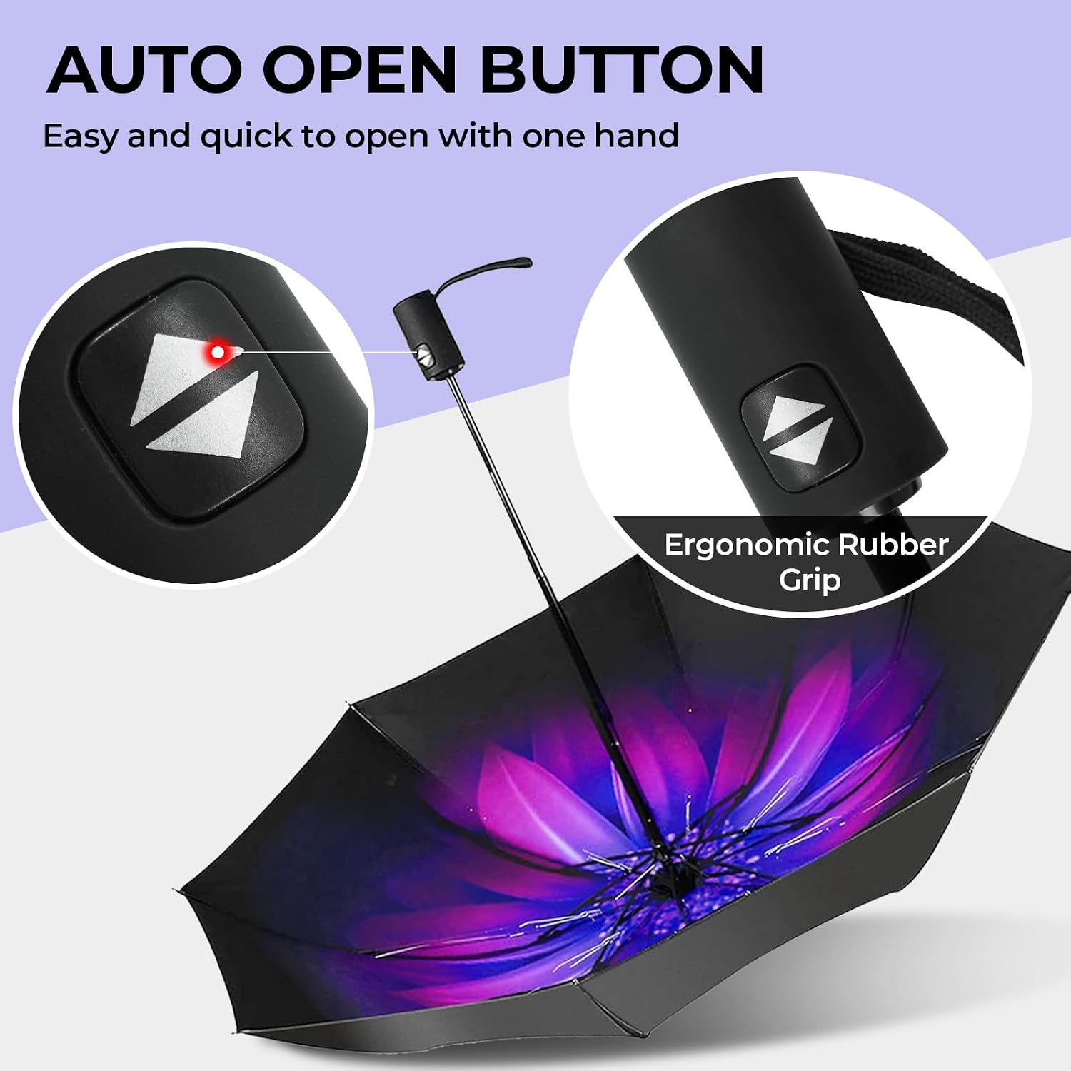 LLanxiry Compact Travel Umbrella, Mini Windproof Umbrellas for Rain & Sun, Small Lightweight Outdoor UV Umbrella, Portable Folding Umbrellas for Travel