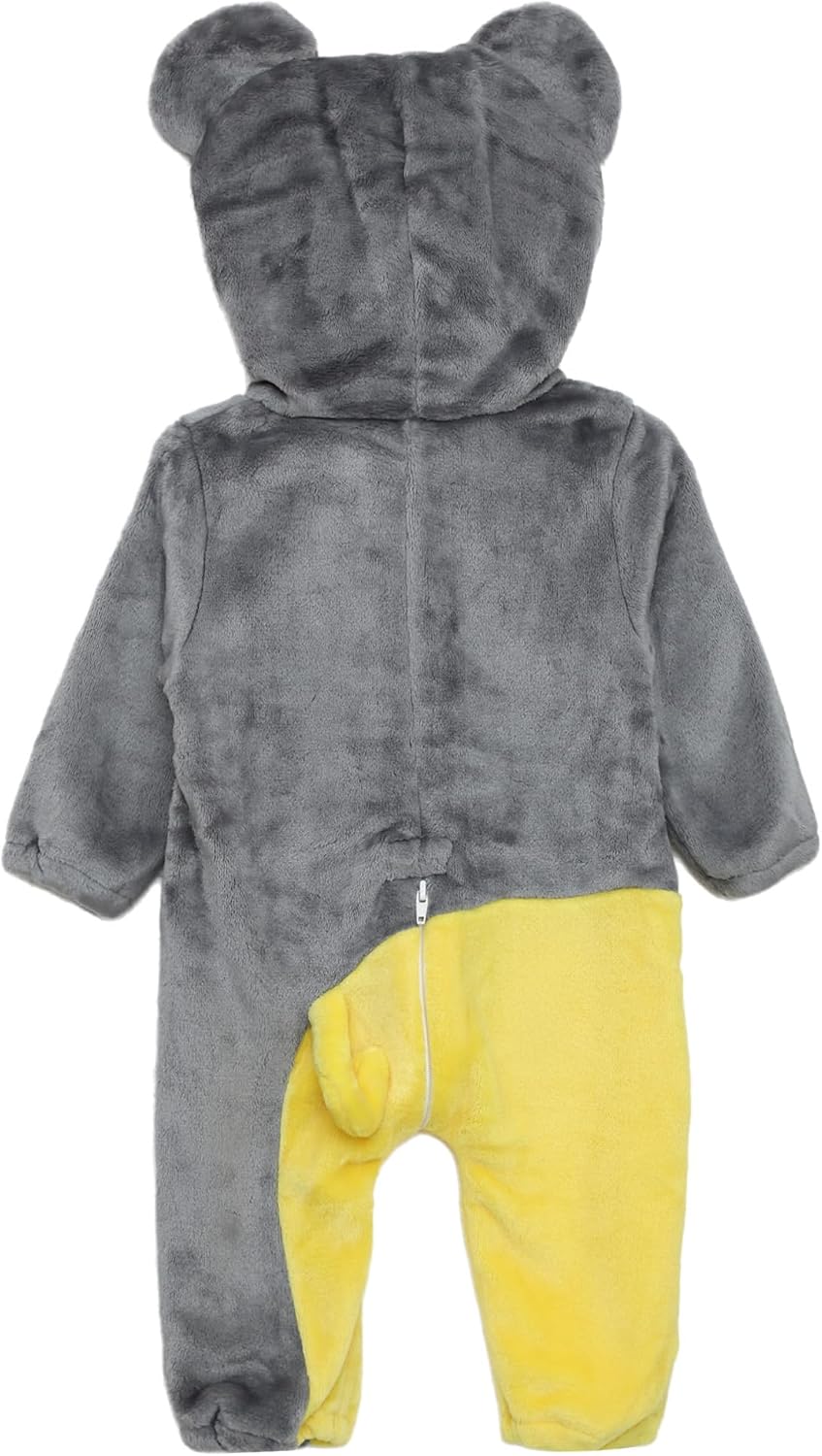 Moily Unisex Baby Animal Costume Toddler Hooded Romper Jumpsuit with Tail Halloween Cosplay Outfits