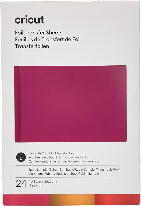 Cricut, Rubis Collection de feuilles de transfert de Foil, (boîte de 24), 24 pack 2008717