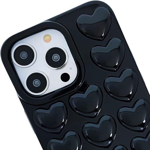 Miniatura 4 de Funda para iPhone 15 Pro para mujer, funda de gel Kawaii con diseño de corazón de burbujas 3D, diseño femenino lindo para iPhone15 Pro de 6.1