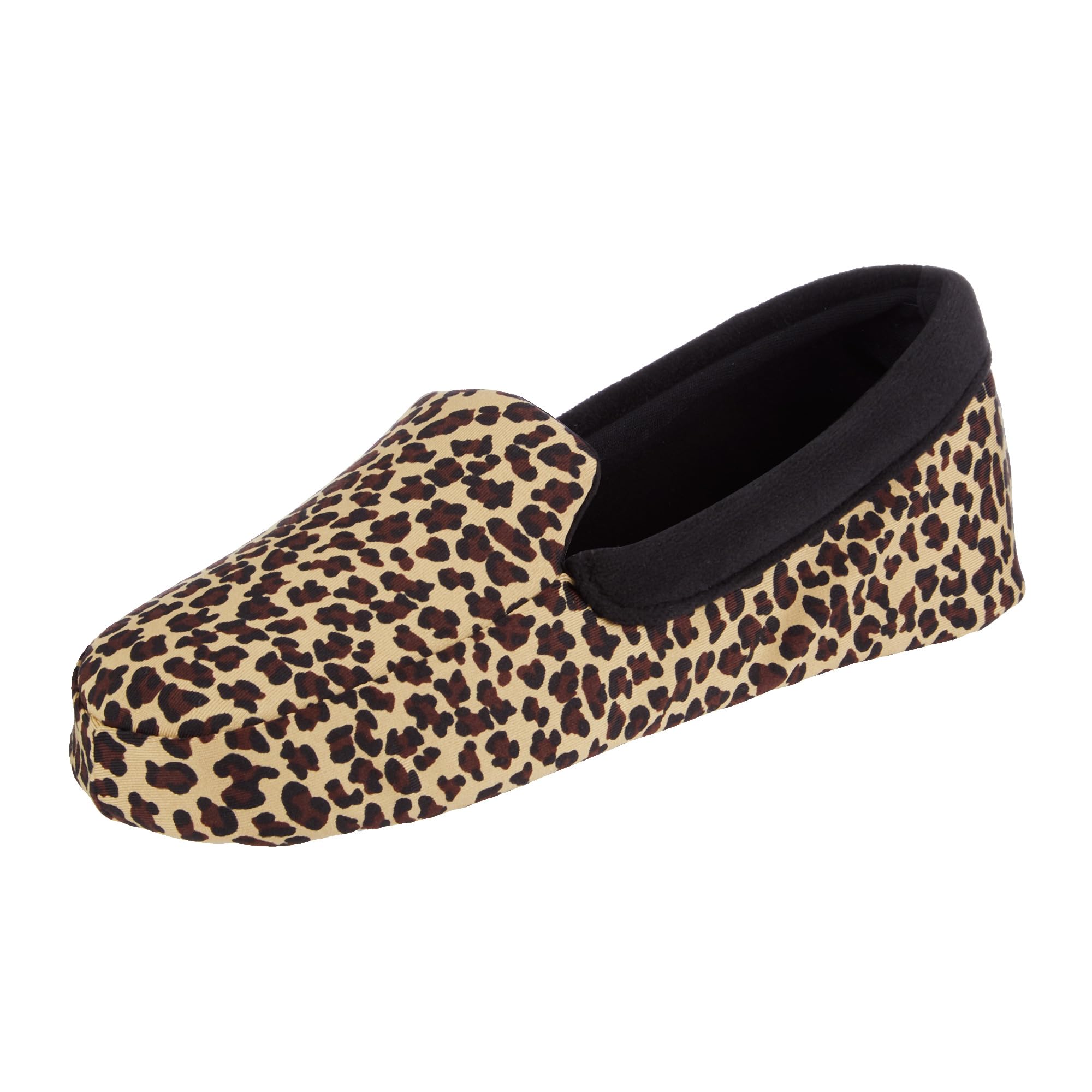 isotoner Women's Contoured Ivy Spandex Velour Moc Slipper with Suede Sole