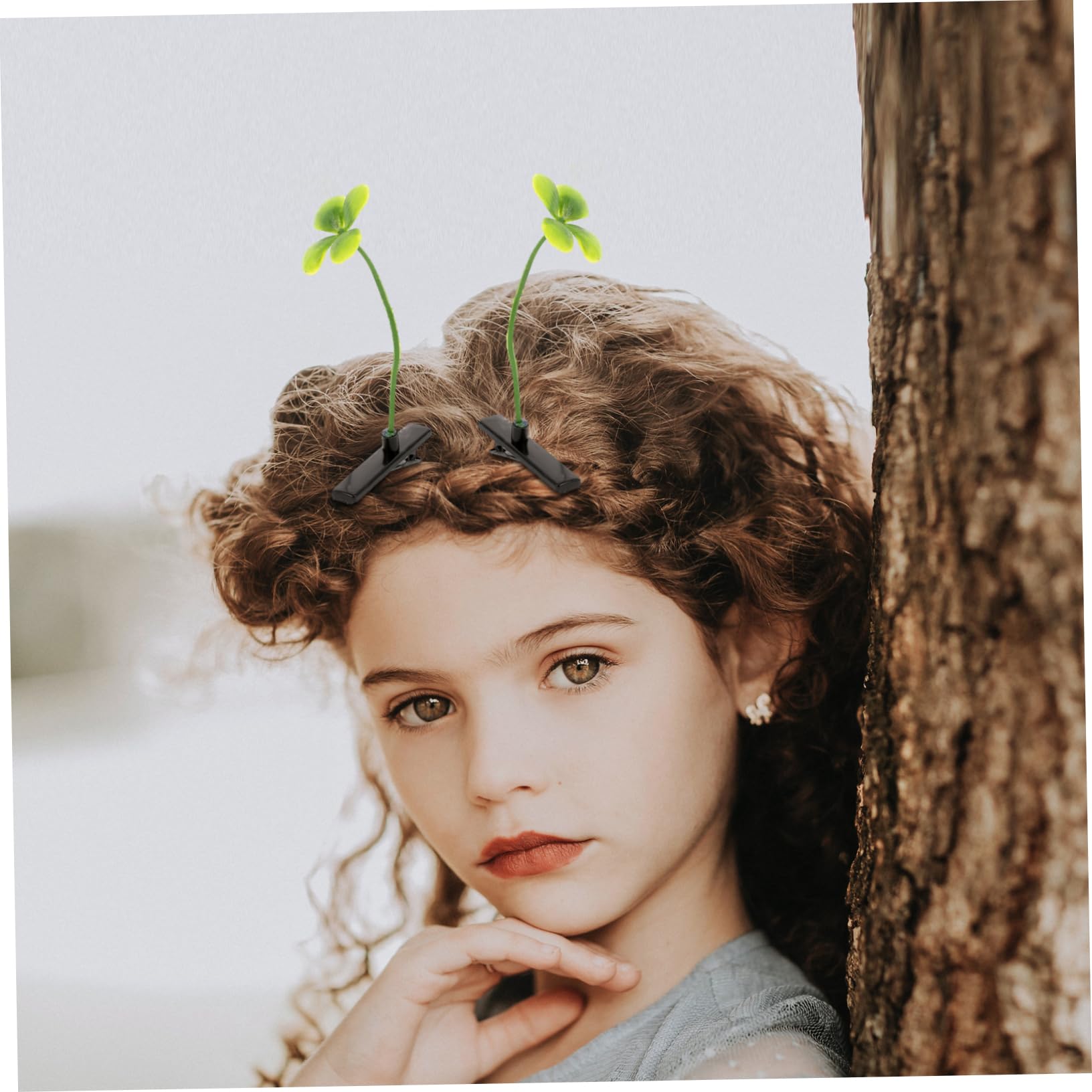 Amazon.co.jp: Healvian 四つ葉のクローバー植物ヘアクリップ40個