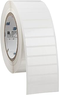 Brady THT-53-423-3 2" Width x 0.5" Height, B-423 Permanent Polyester, Gloss Finish White Thermal Transfer Printable Label (3000 per Roll)