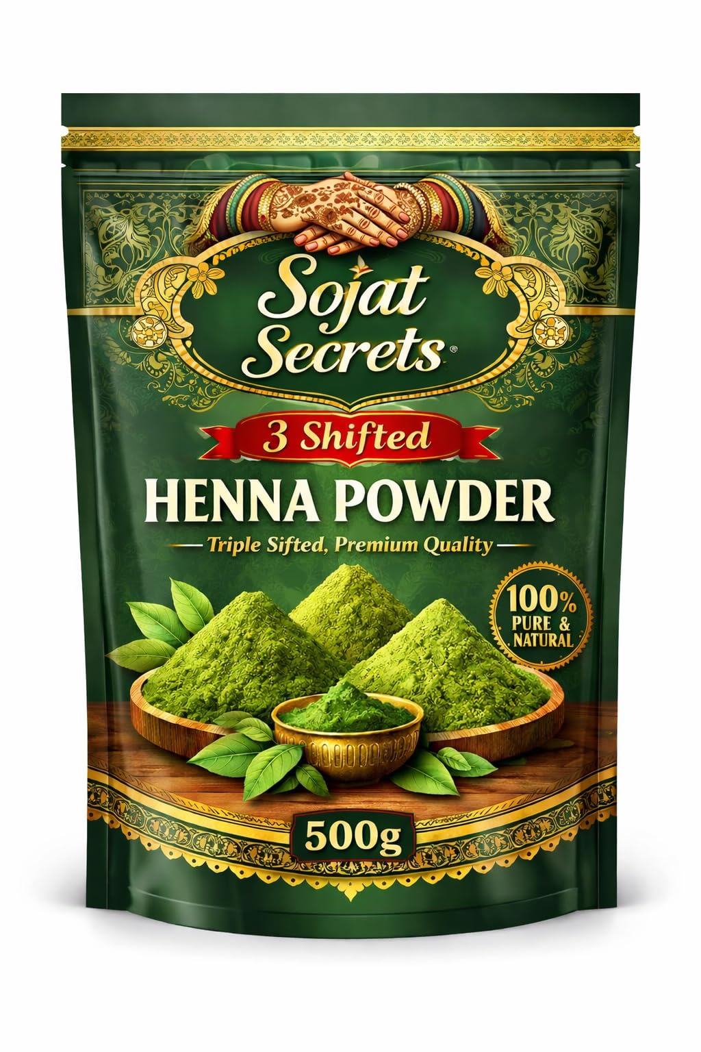 Henna Powder Triple Sifted, 100% Pure & Natural (500GM). Rajasthani mehendi powder-picture-47