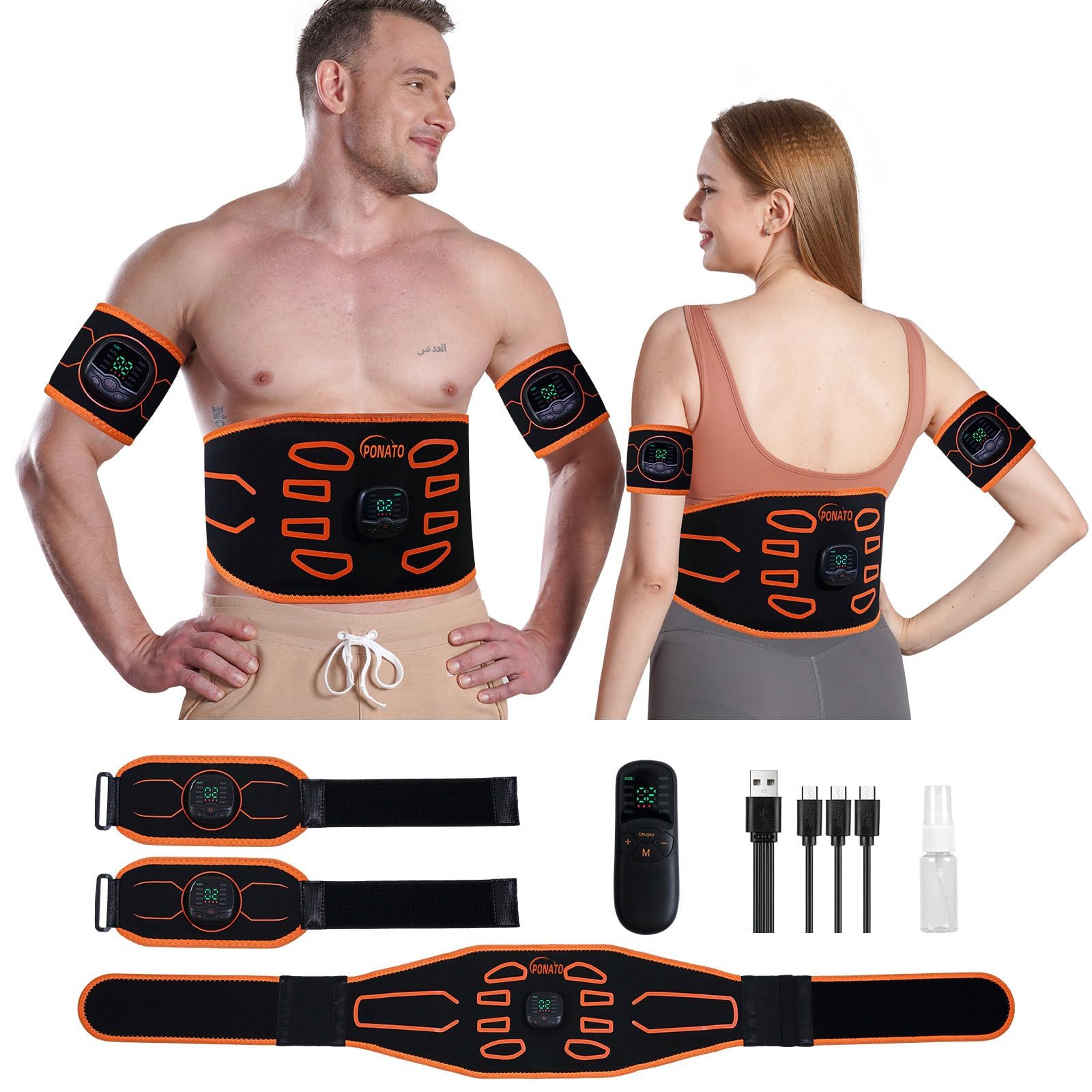 Electronic muscle stimulation, abdominal muscle strengthening for men and women