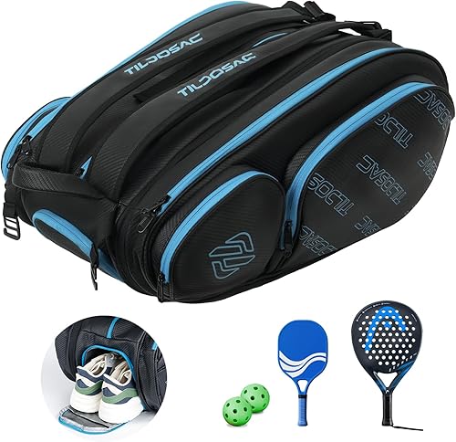 Bolsa de pickleball desmontable 2 en 1 para mujeres y hombres  Bolsa de tenis con compartimento de raqueta aislado de aluminio  Se adapta a raquetas