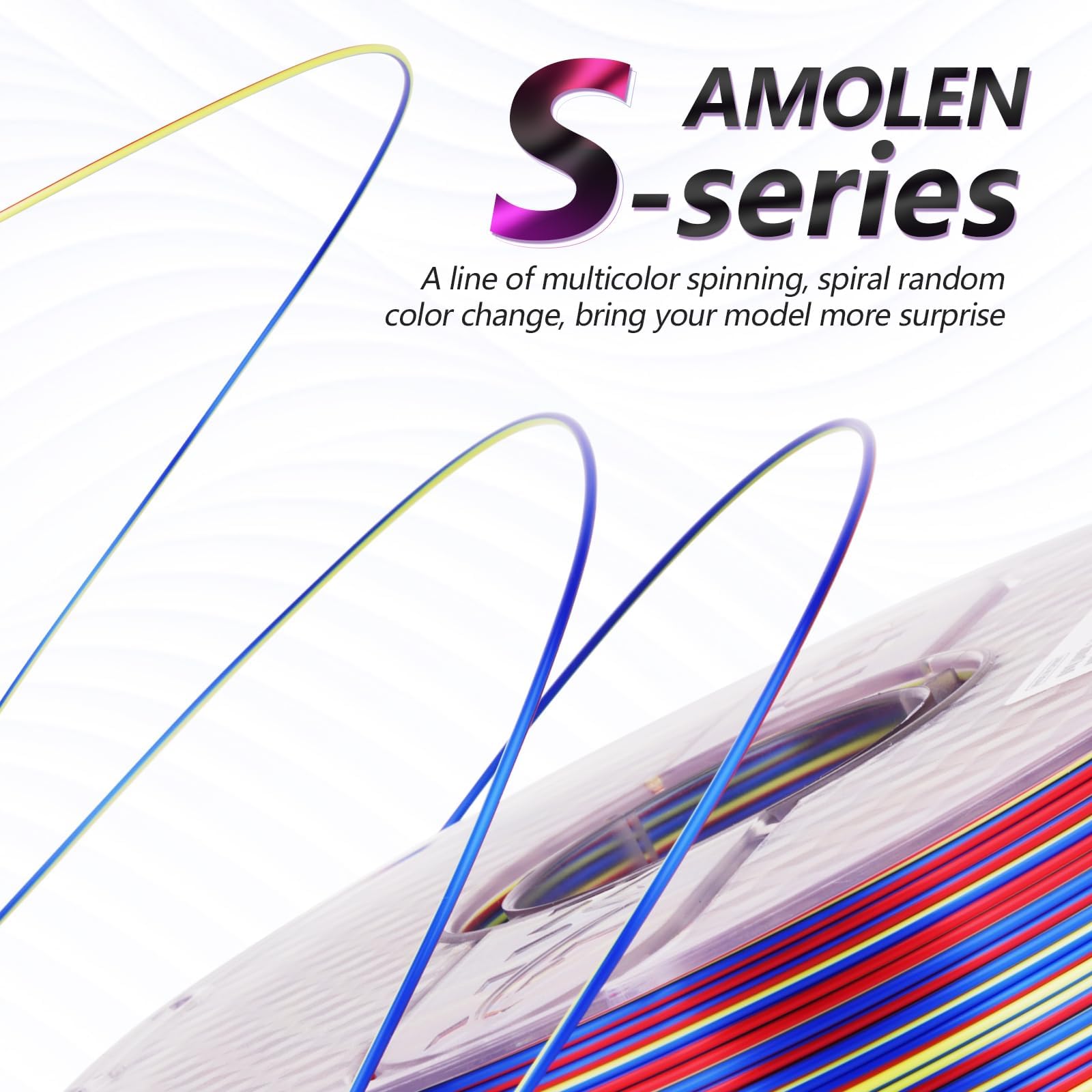 AMOLEN Filament PLA 1,75 mm do drukarki 3D, dokładność wymiarowa +/-0,02 mm, szpula 1 kg