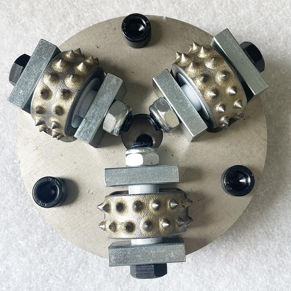 Martillo de arbusto de aleación de diamante de 150 mm, herramienta abrasiva Litchi de 3 rodillos for pulido de suelos de hormigón, granito, mármol y piedra