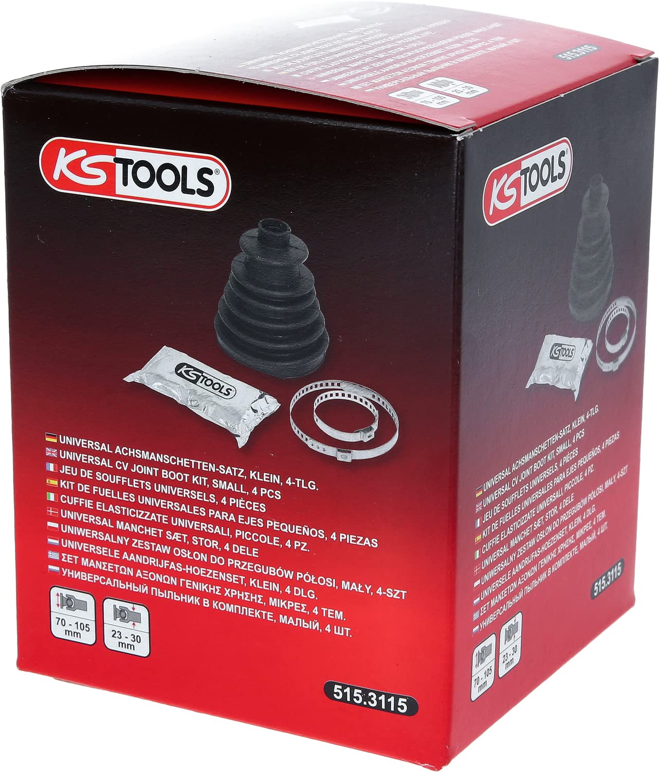 KS Tools 515.3115 Kit de manguitos de ejes universales, pequeños, 4 pzs. | Jeu universel de manchettes, petit, 4 pcs.