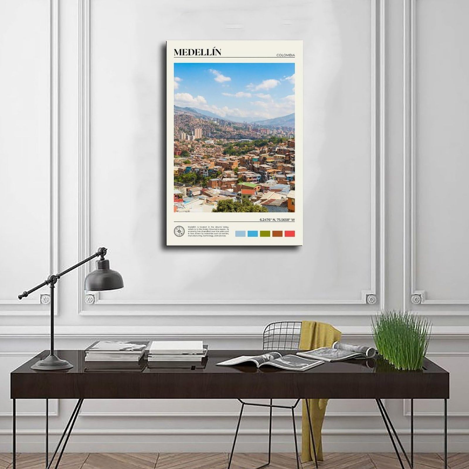 Medellín Kunstdruck auf Leinwand, echtes Foto, Kunstdruck, für Wohnzimmer und Schlafzimmer, 61 x 91,4 cm (L x B)