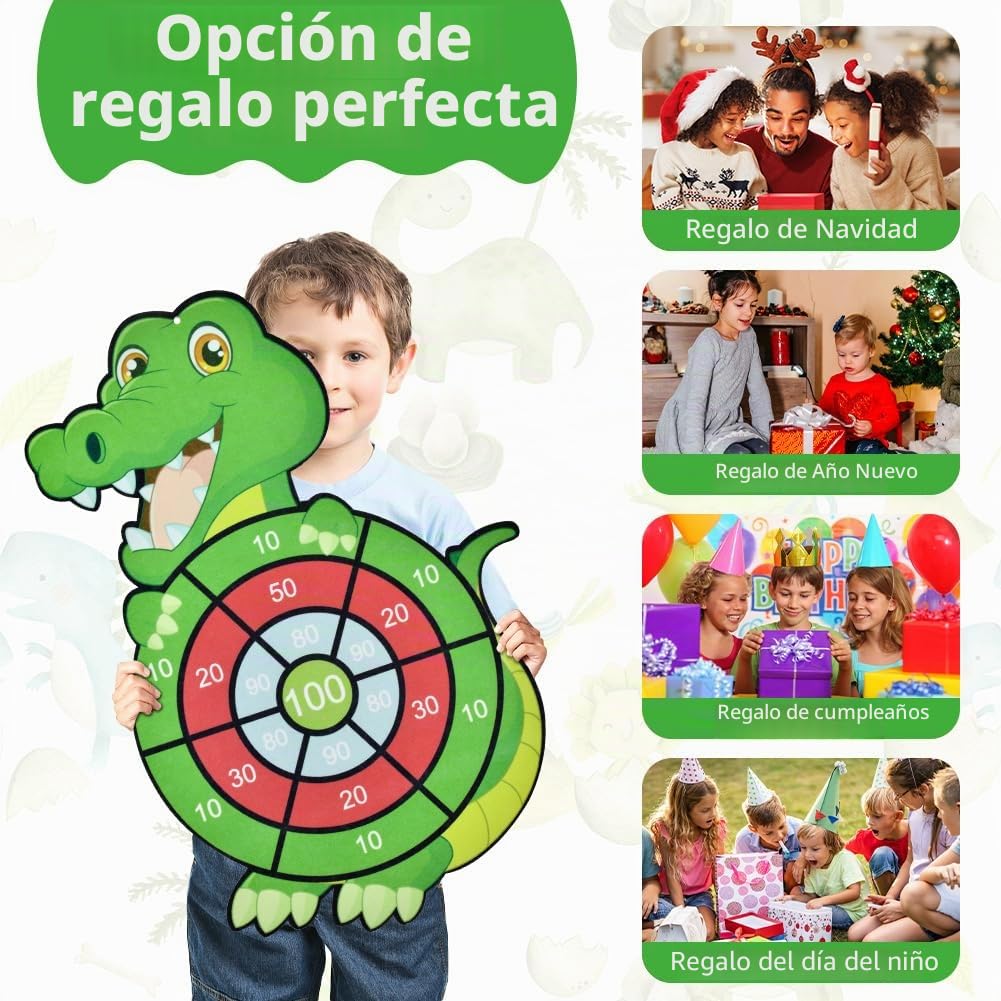 Vicloon Diana Niños 66CM Dardos Doble Cara Juego Tablero 12 Bolas Adhesivas Pistola Aire
