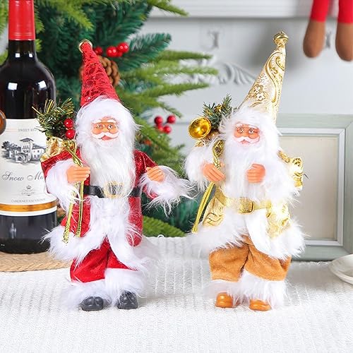Miniatura 8 de BFYDOAA Figuras de Papá Noel de 10 pulgadas, colección en miniatura, colgante de Papá Noel para árbol de Navidad, chimenea, centros de mesa