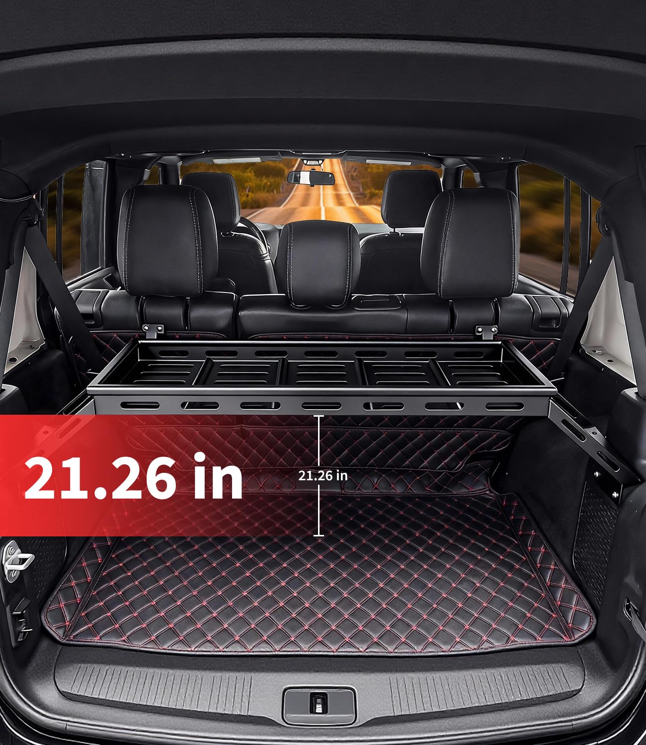 Rear Trunk Cargo Storage Rack for 2007-2025 Wrangler JK JKU & JL JLU Unlimited 4 DR, 350LBS Heavy-Duty Carbon Steel Luggage Rack for Wrangler Camping Trip Gear, Easy to Install